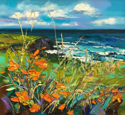 JUDITH BRIDGLAND - montbretia on the cliff
